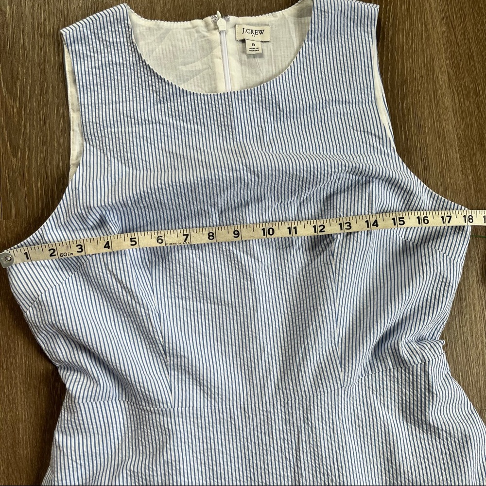 NWT J. Crew blue seersucker sleeveless dress size 8 - Picture 3 of 13